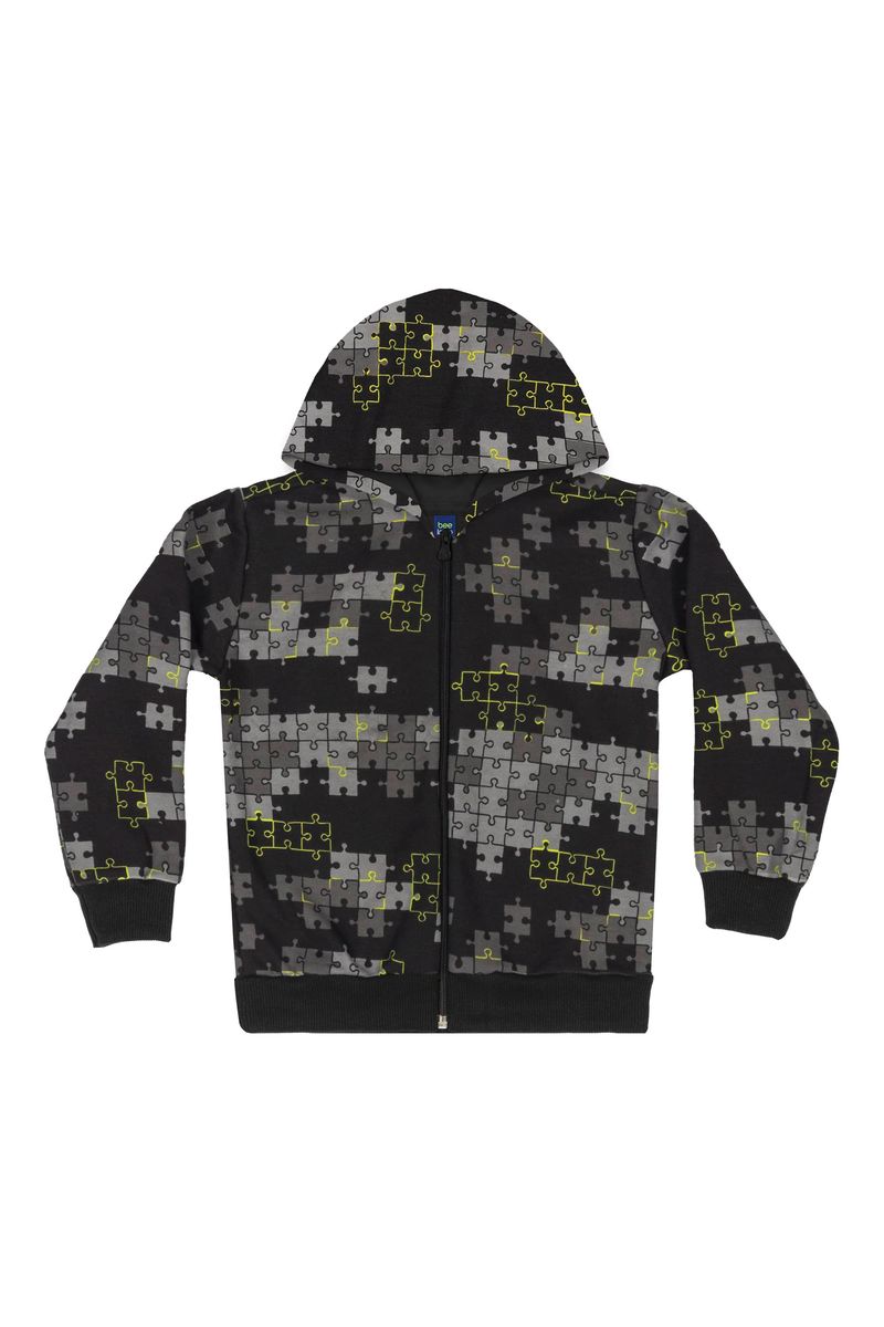 Jaqueta-em-Moletom-Peluciado-Infantil-Menino--Preto--Bee-Loop