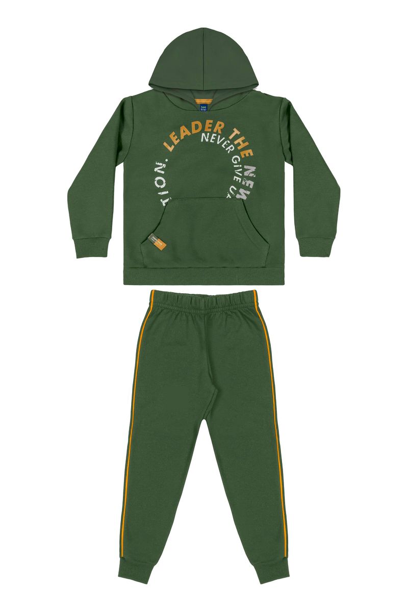 Conjunto-Blusao-e-Calca-Infantil-Menino--Verde--Bee-Loop