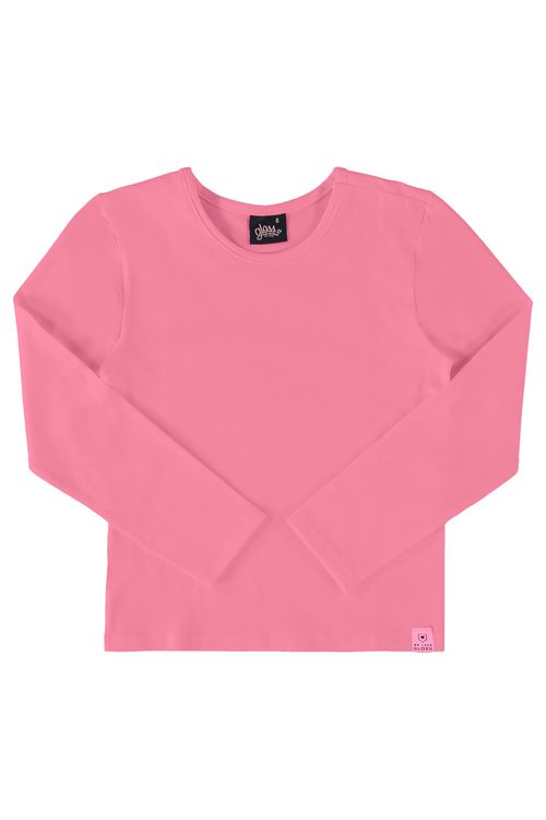 Blusa Básica em Cotton Juvenil (Rosa Pink) Gloss