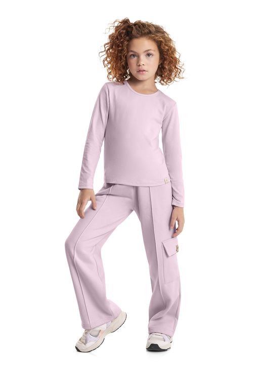 Blusa Básica em Cotton Juvenil (Rosa Claro) Gloss