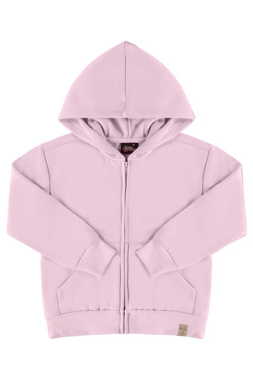 Jaqueta Básica em Moletom Juvenil (Rosa Claro) Gloss