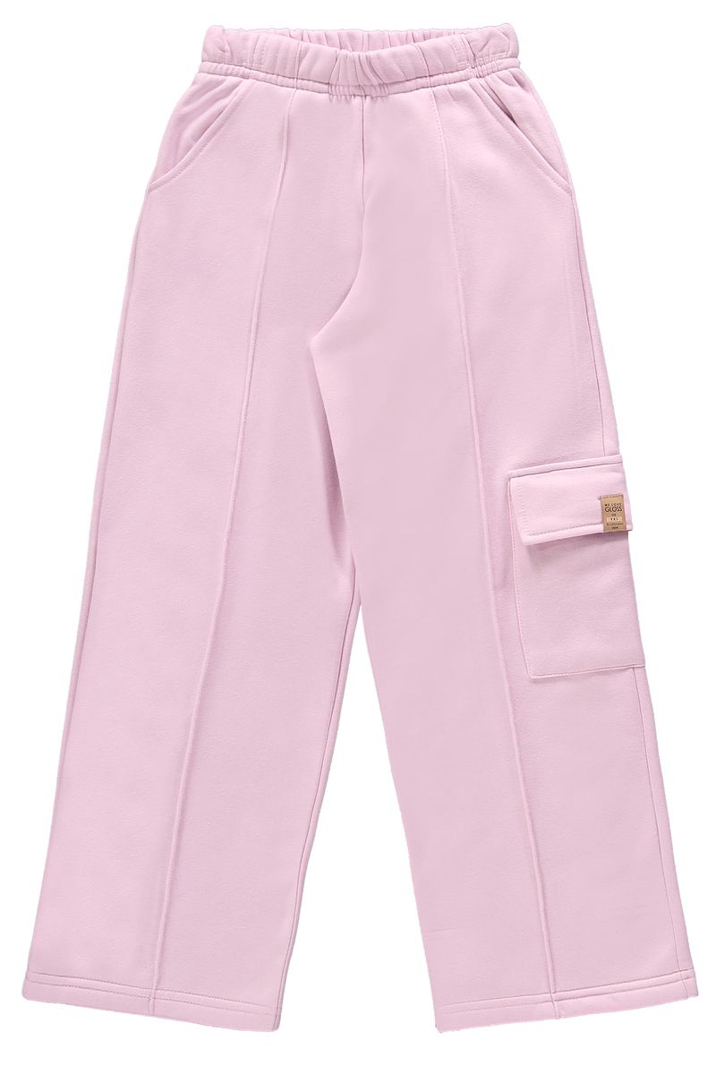Calca-Wide-Leg-Basica-em-Moletom-Juvenil--Rosa-Claro--Gloss