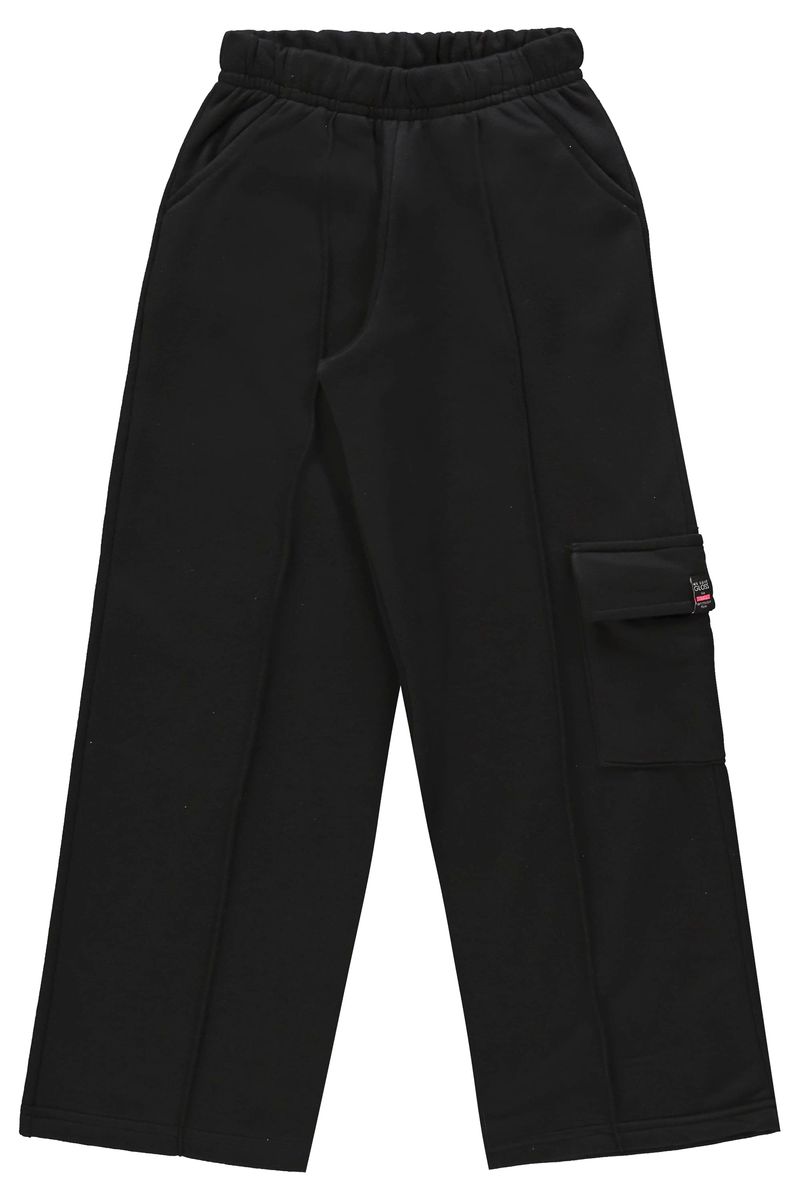 Calca-Wide-Leg-Basica-em-Moletom-Juvenil--Preto--Gloss