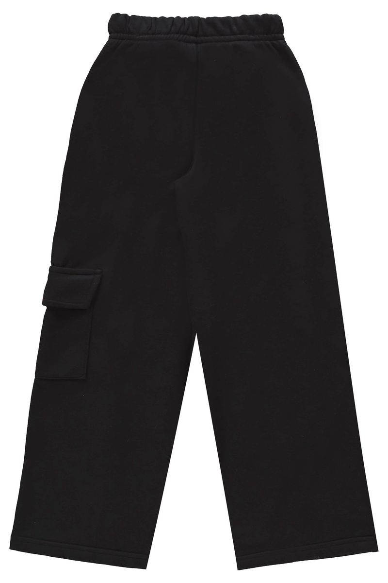 Calca-Wide-Leg-Basica-em-Moletom-Juvenil--Preto--Gloss