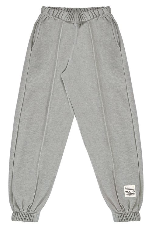 Calça Básica em Moletom Juvenil (Cinza) Gloss