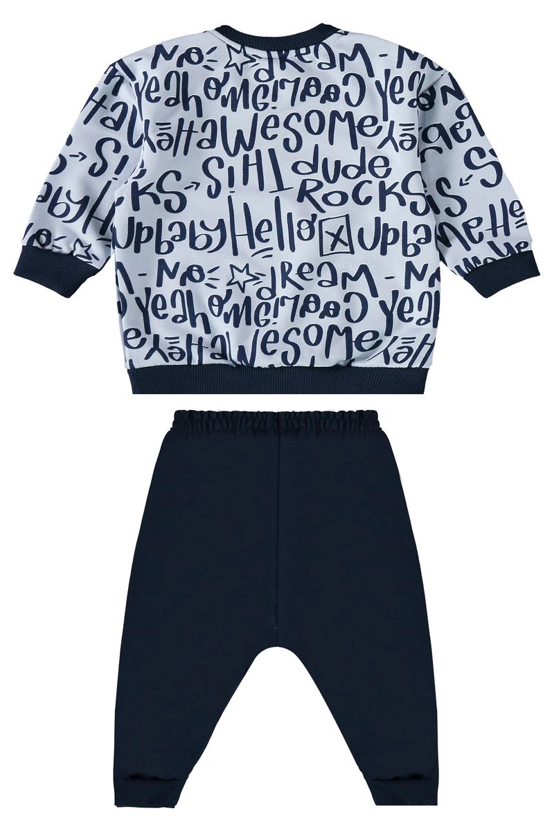 Conjunto-para-Bebe-Menino-com-Casaco-e-Calca-em-Moletom--Azul--Up-Baby