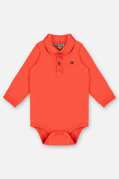 Body Polo Manga Longa para Bebê Menino (Laranja) Up Baby