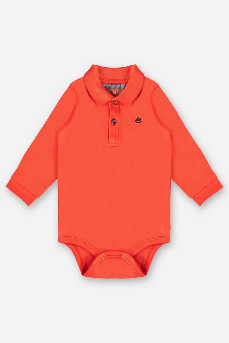 Body-Polo-Manga-Longa-para-Bebe-Menino--Laranja--Up-Baby