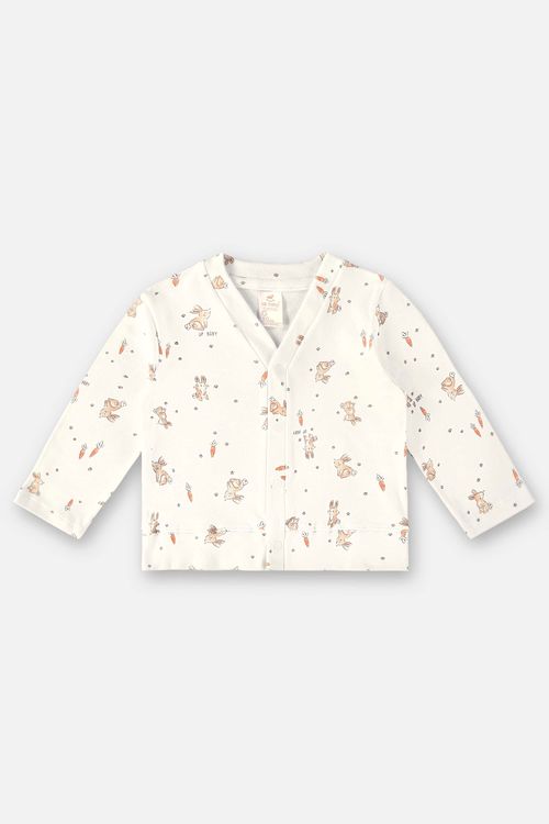 Cardigan em Suedine Bebê Menino (Off White) Up Baby