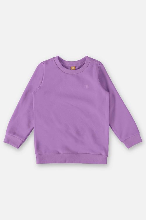 Blusão Básico em Moletom Infantil Menina (Roxo) Up Baby