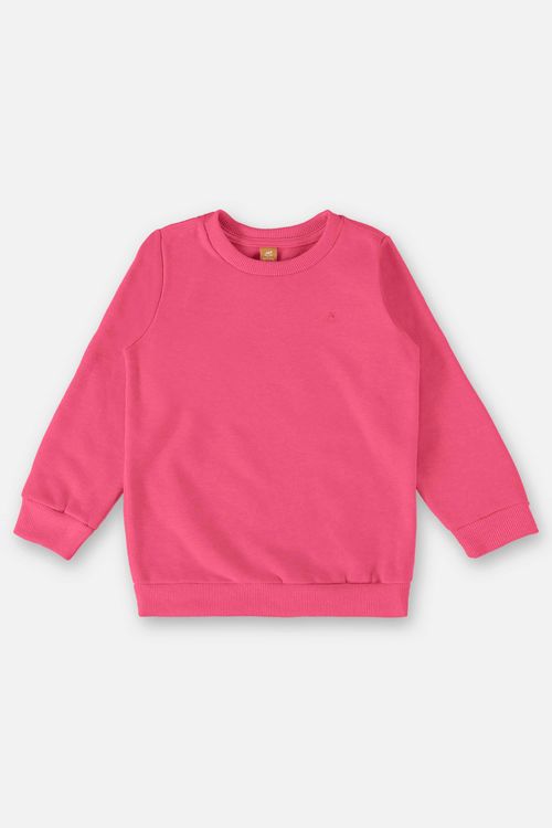 Blusão Básico em Moletom Infantil Menina (Rosa Pink) Up Baby