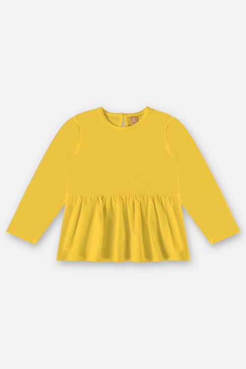 Bata Manga Longa Infantil Menina (Amarelo) Up Baby