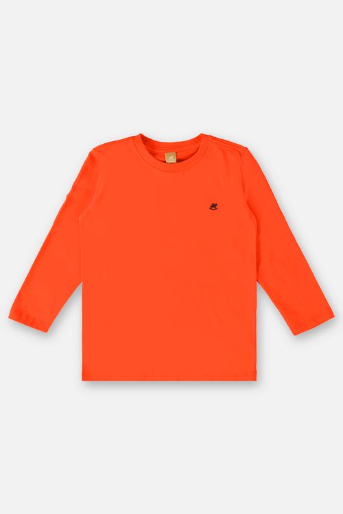 Camiseta Manga Longa Básica Infantil Menino (Laranja) Up Baby