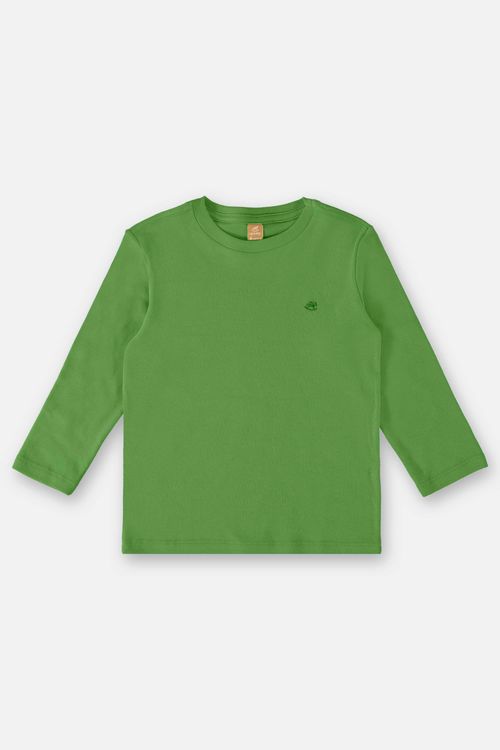 Camiseta Manga Longa Básica Infantil Menino (Verde) Up Baby