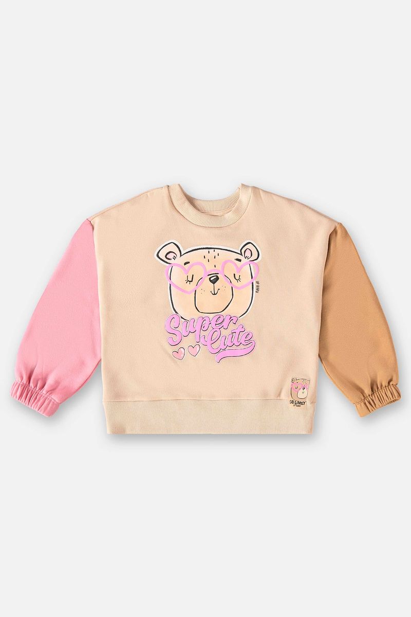 Conjunto-Blusao-e-Calca-em-Moletom-Infantil-Menina--Bege--Up-Baby