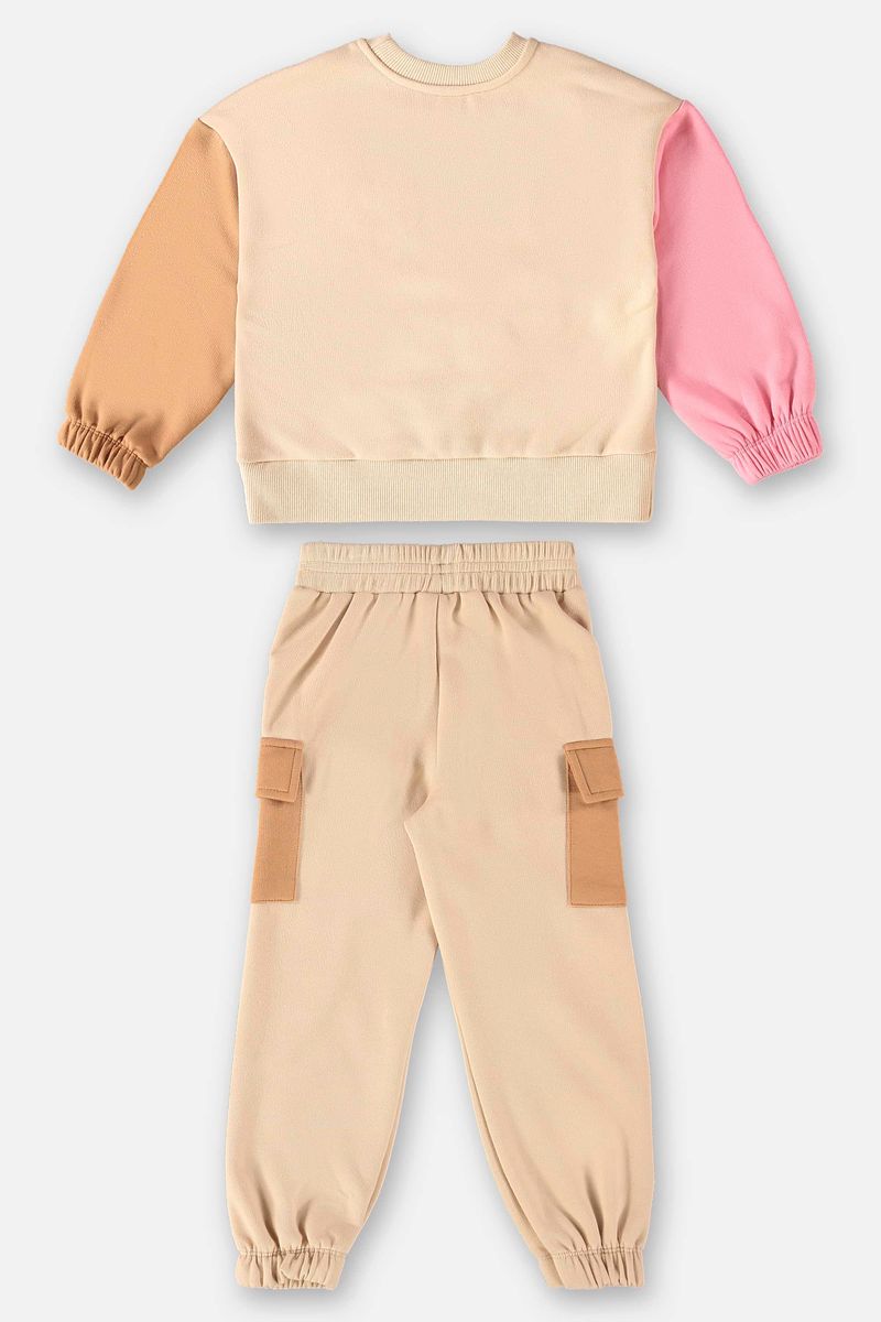 Conjunto-Blusao-e-Calca-em-Moletom-Infantil-Menina--Bege--Up-Baby