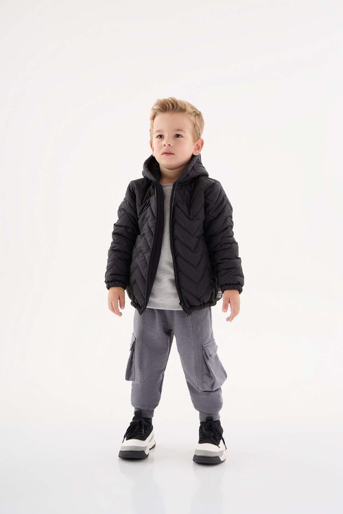 Calça em Moletom Flamê Infantil Menino (Cinza) Up Baby