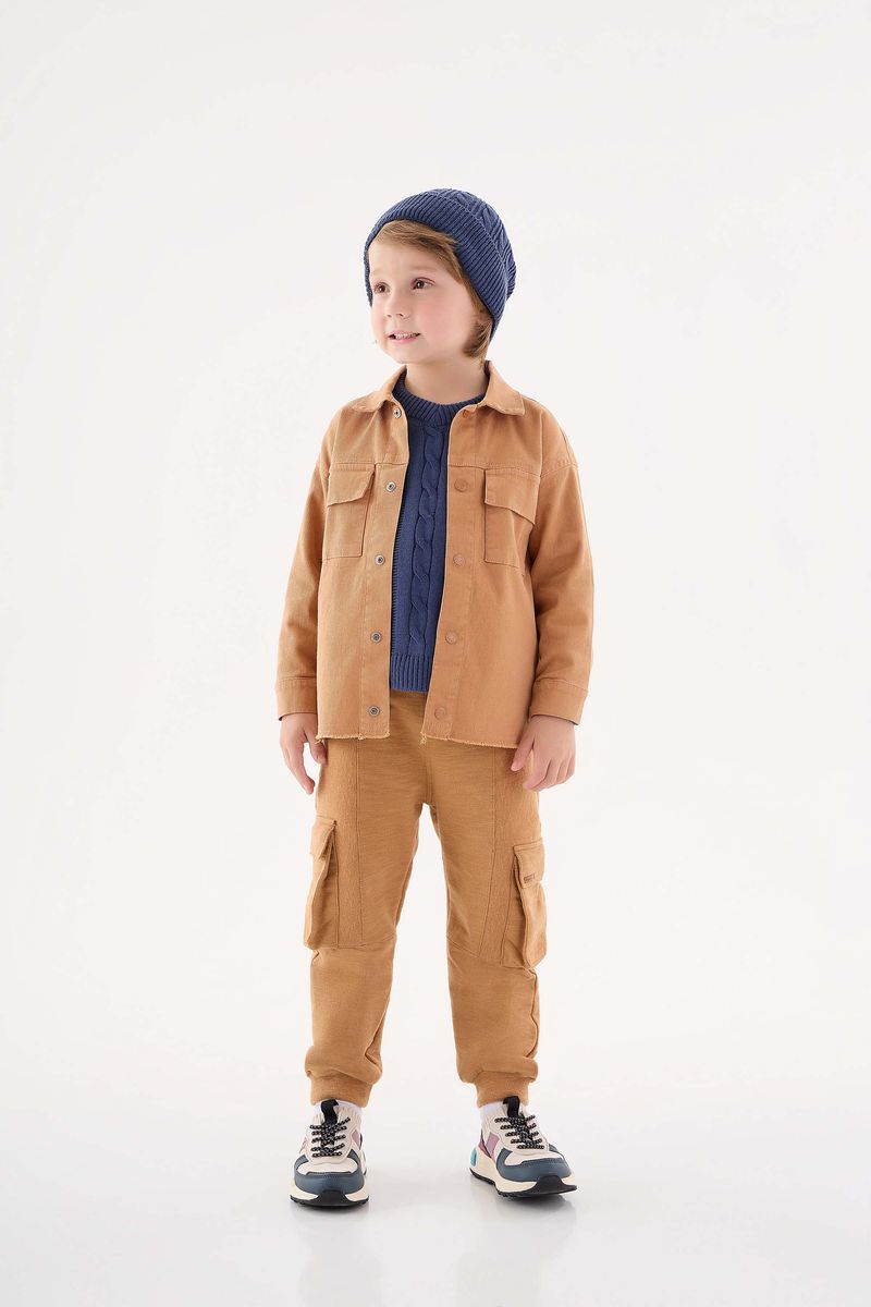 Calca-em-Moletom-Flame-Infantil-Menino--Marrom--Up-Baby
