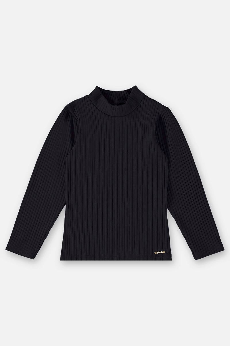Blusa-Gola-Alta-em-Ribana-Canelada-Infantil-Menina--Preto--Up-Baby