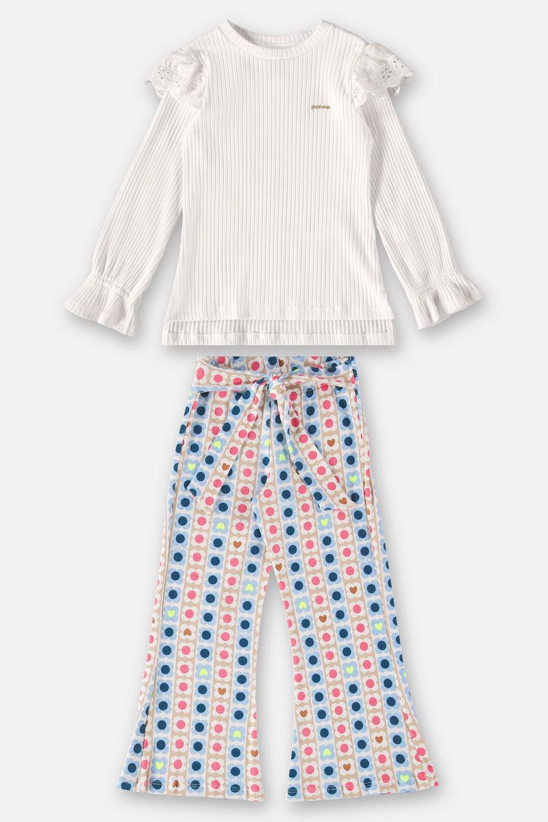Conjunto-Blusa-e-Calca-Infantil-Menina--Off-White--Up-Baby