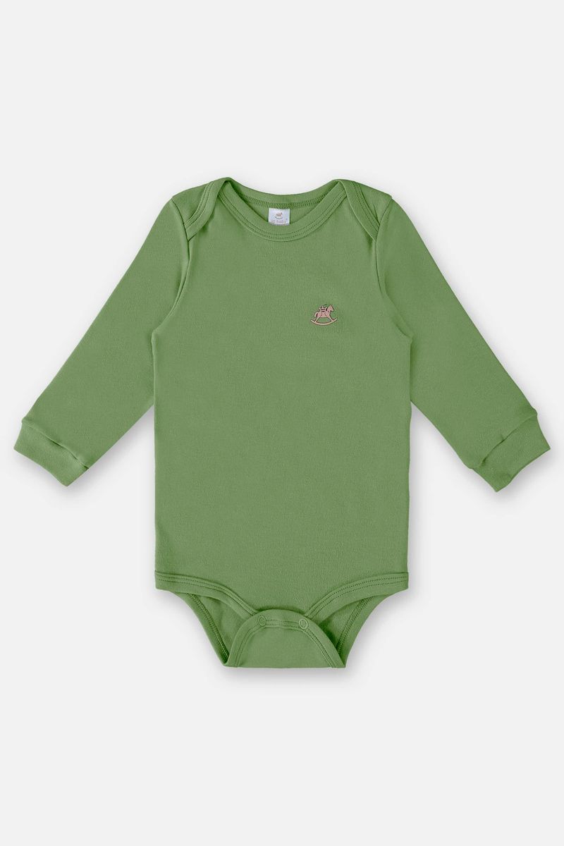 Body-Manga-Longa-em-Suedine-Unissex-para-Bebe--Verde--Up-Baby