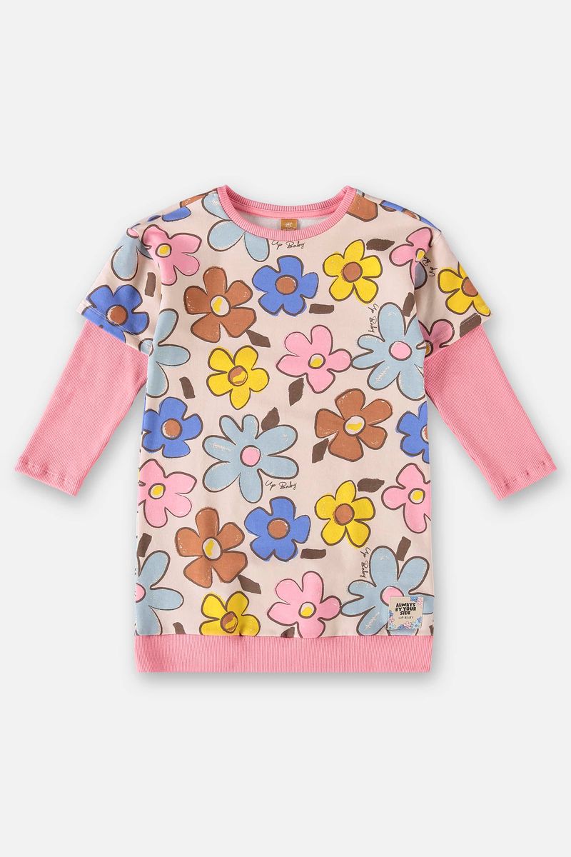 Vestido-Manga-Longa-Infantil--Rosa--Up-Baby
