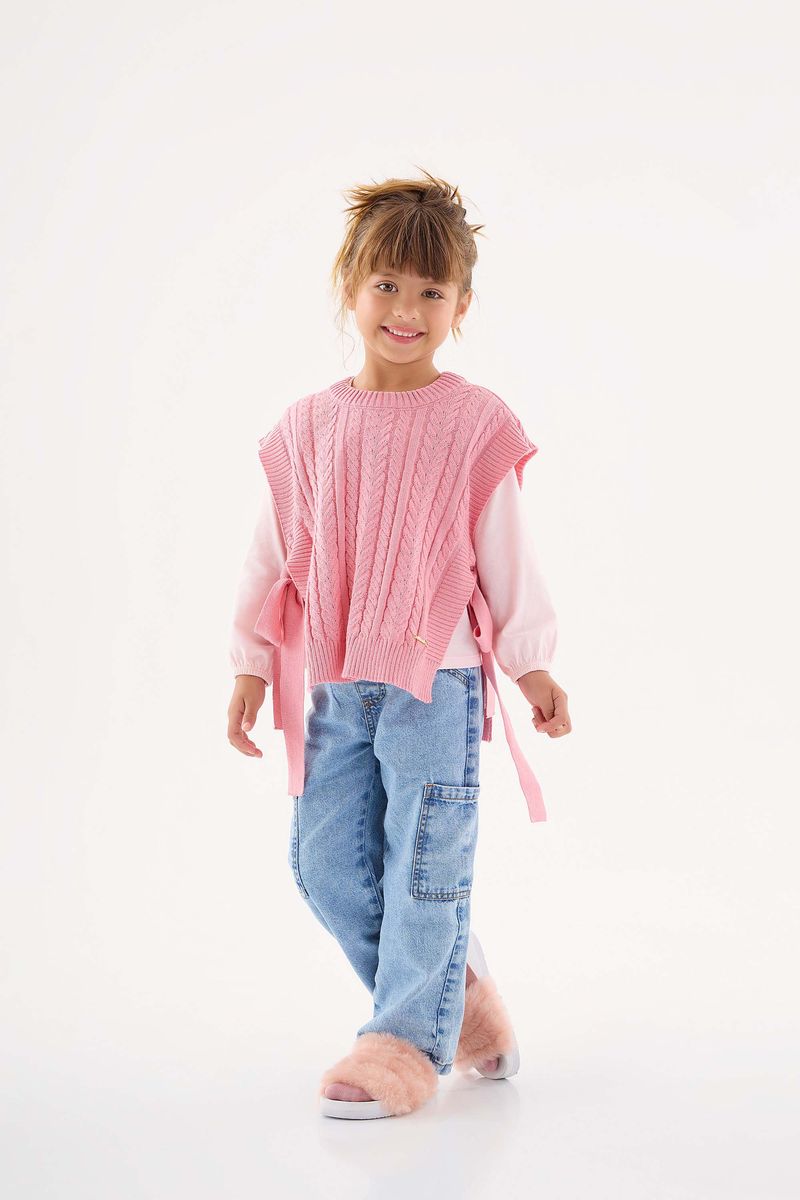 Calca-Cargo-Infantil-para-Menina--Azul--Up-Baby
