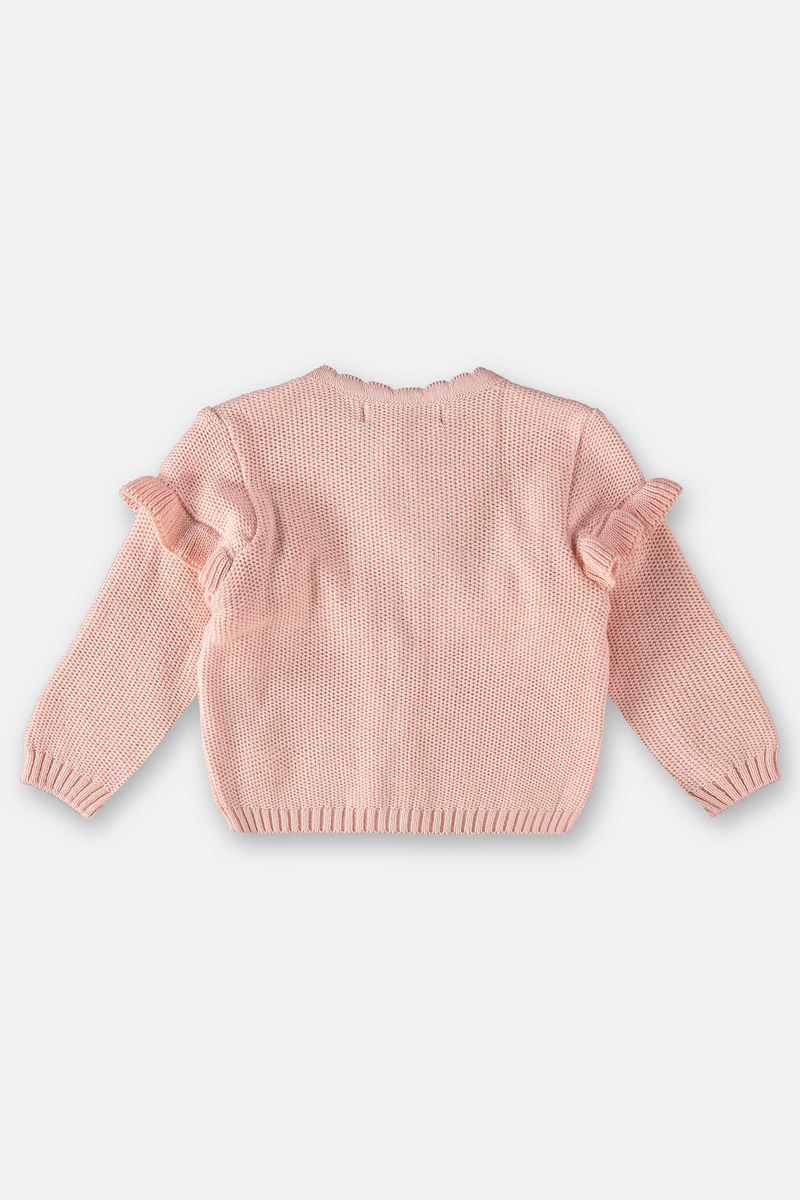Casaco-Cardigan-em-Trico-para-Bebe-Menina--Rosa--Up-Baby