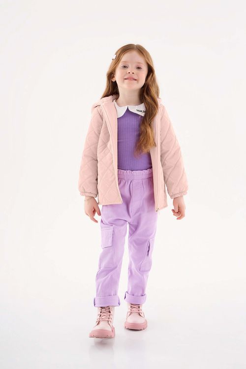 Jaqueta Puffer Infantil para Menina (Rosa) Up Baby