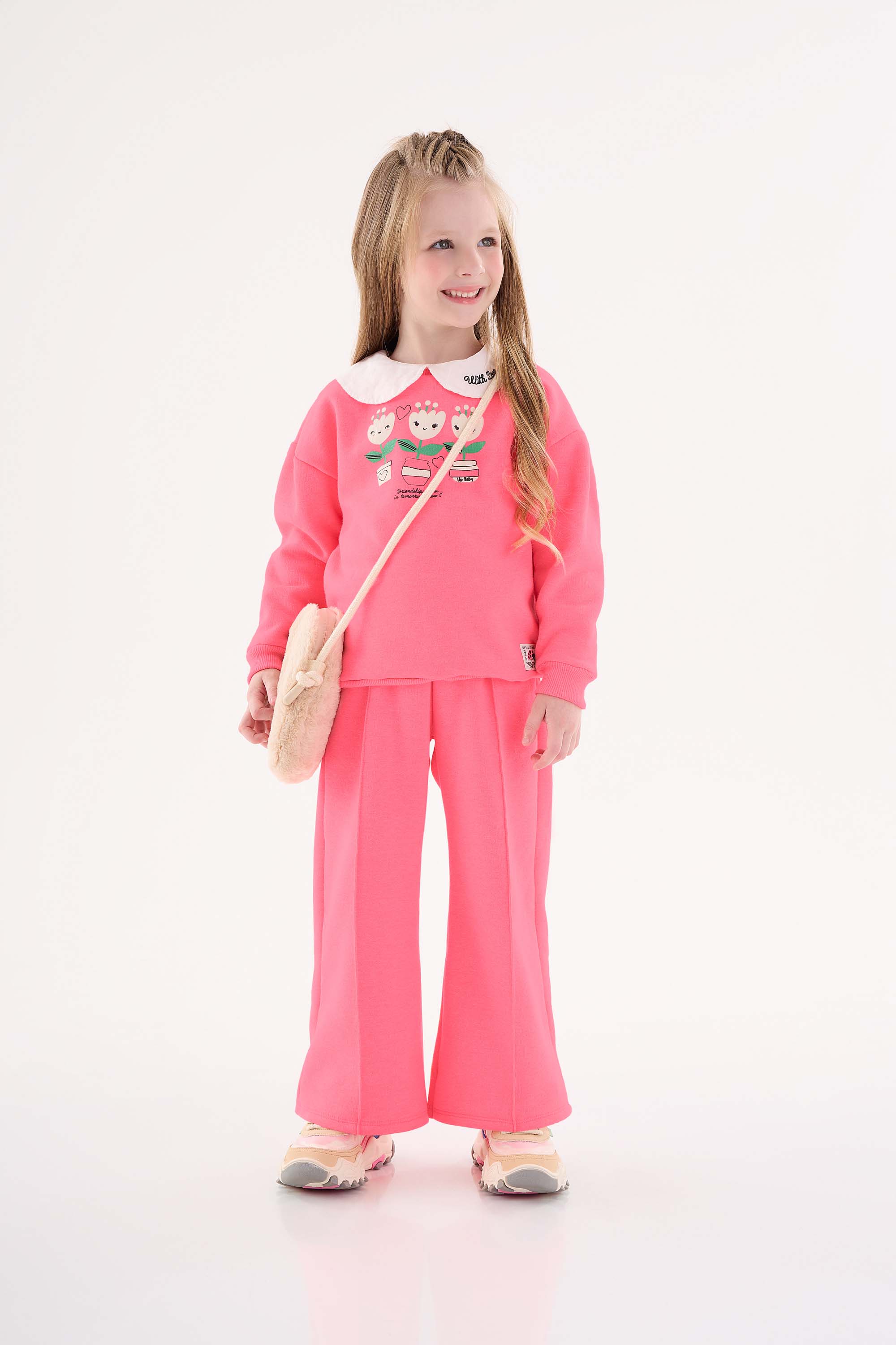 Conjunto Blusão e Wide Leg Infantil Menina (Rosa) Up Baby