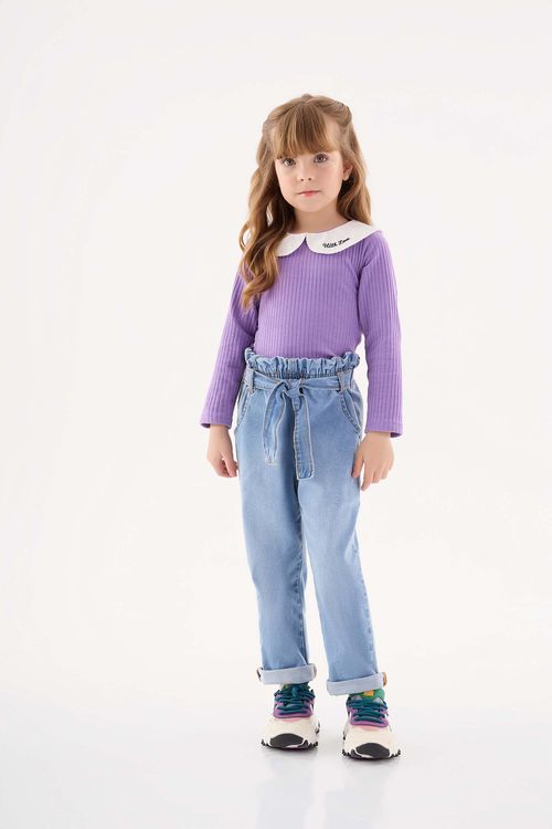 Blusa Manga Longa Infantil Menina (Roxo) Up Baby