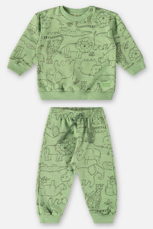 Conjunto com Blusão e Calça para Bebê Menino (Verde) Up Baby