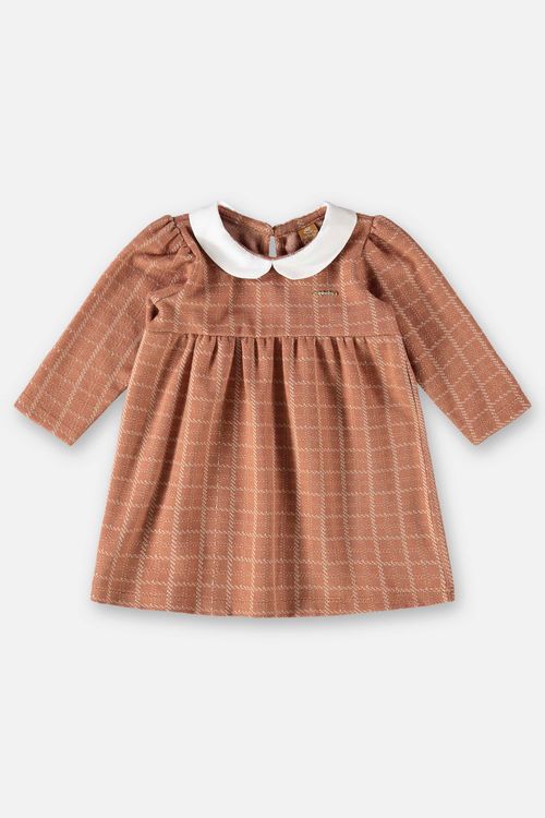 Vestido de Inverno em Jacquard Infantil (Marrom) Up Baby