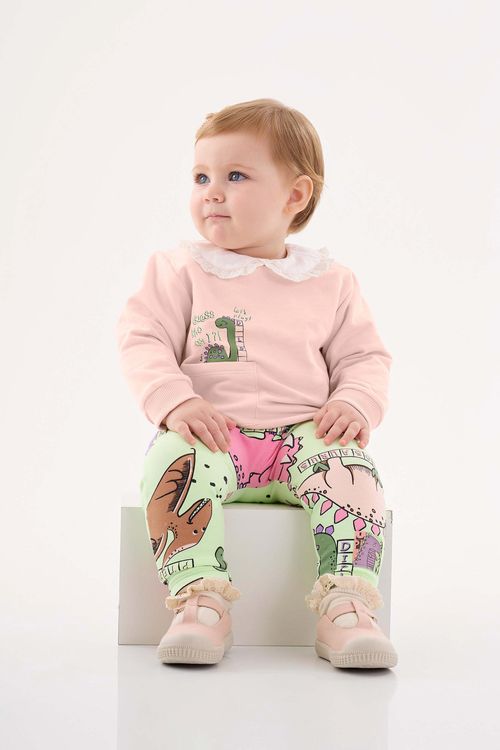 Conjunto Blusão e Legging Bebê Menina (Rosa) Up Baby