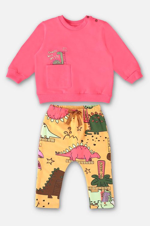 Conjunto Blusão e Legging Bebê Menina (Rosa) Up Baby