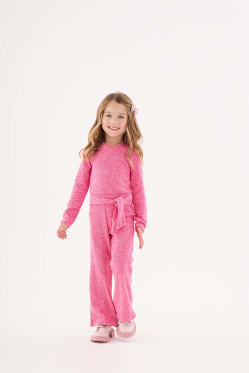 Conjunto Blusa e Calça Flare Infantil Menina (Rosa) Up Baby