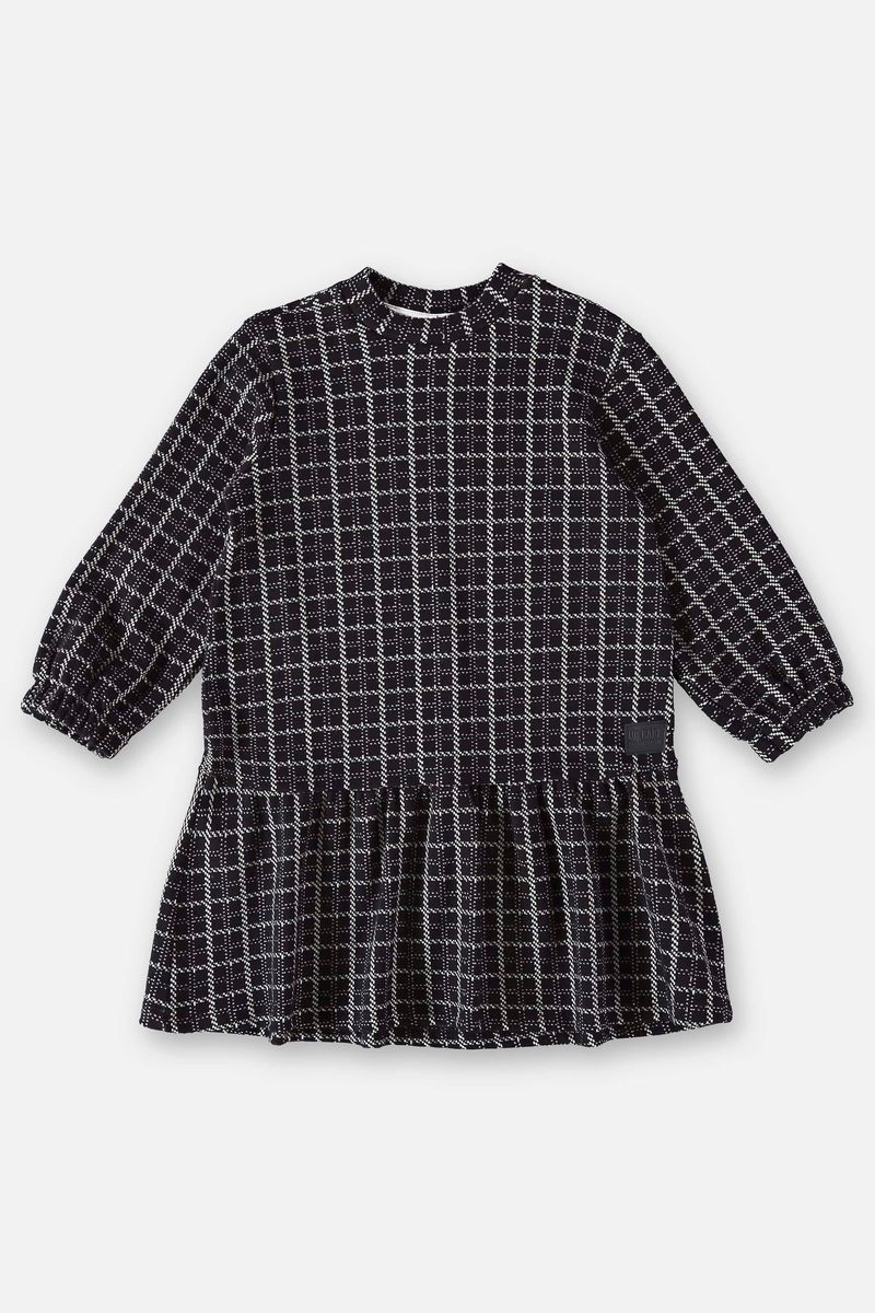 Vestido-Xadrez-em-Jacquard-Infantil--Preto--Up-Baby