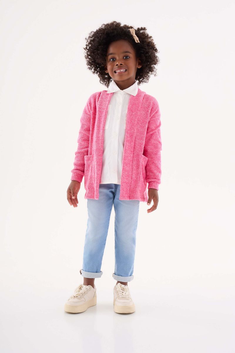 Cardigan-em-Material-Sintetico-Infantil-para-Menina--Rosa--Up-Baby