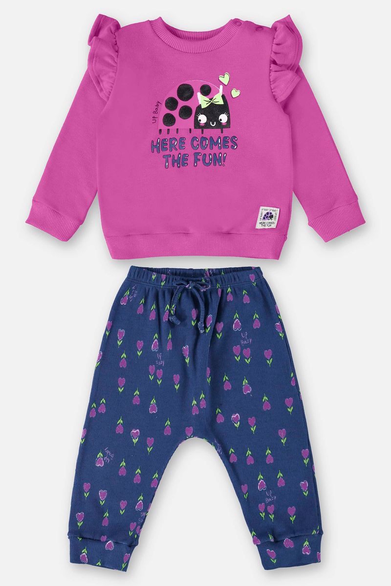 Conjunto-Blusao-e-Calca-para-Bebe-Menina--Roxo--Up-Baby