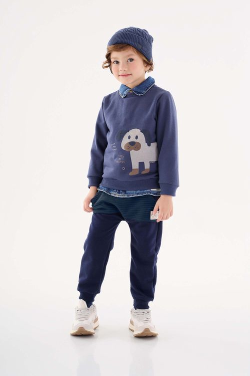 Conjunto com Casaco e Calça Infantil Menino (Azul) Up Baby