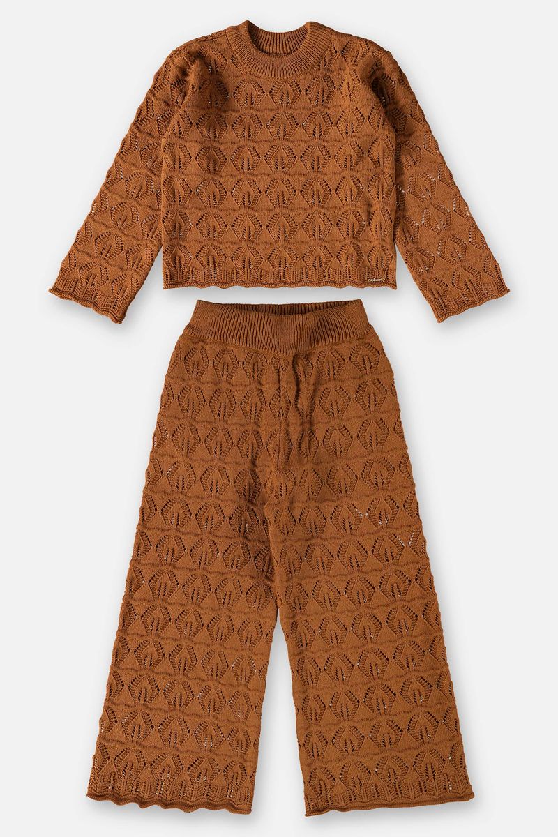 Conjunto-Blusao-e-Calca-em-Trico-Infantil-Menina--Marrom--Up-Baby