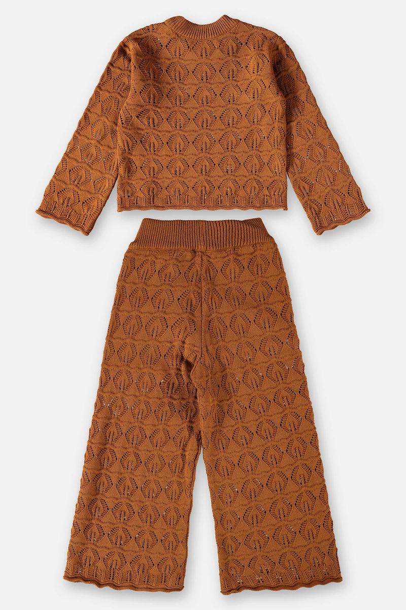 Conjunto-Blusao-e-Calca-em-Trico-Infantil-Menina--Marrom--Up-Baby