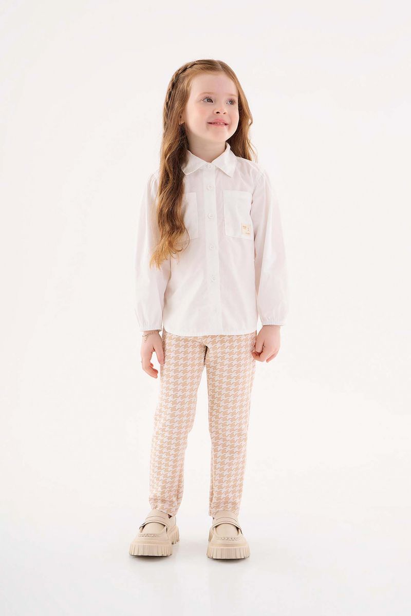 Calca-em-Malha-Jacquard-Xadrez-Infantil-Menina--Bege--Up-Baby