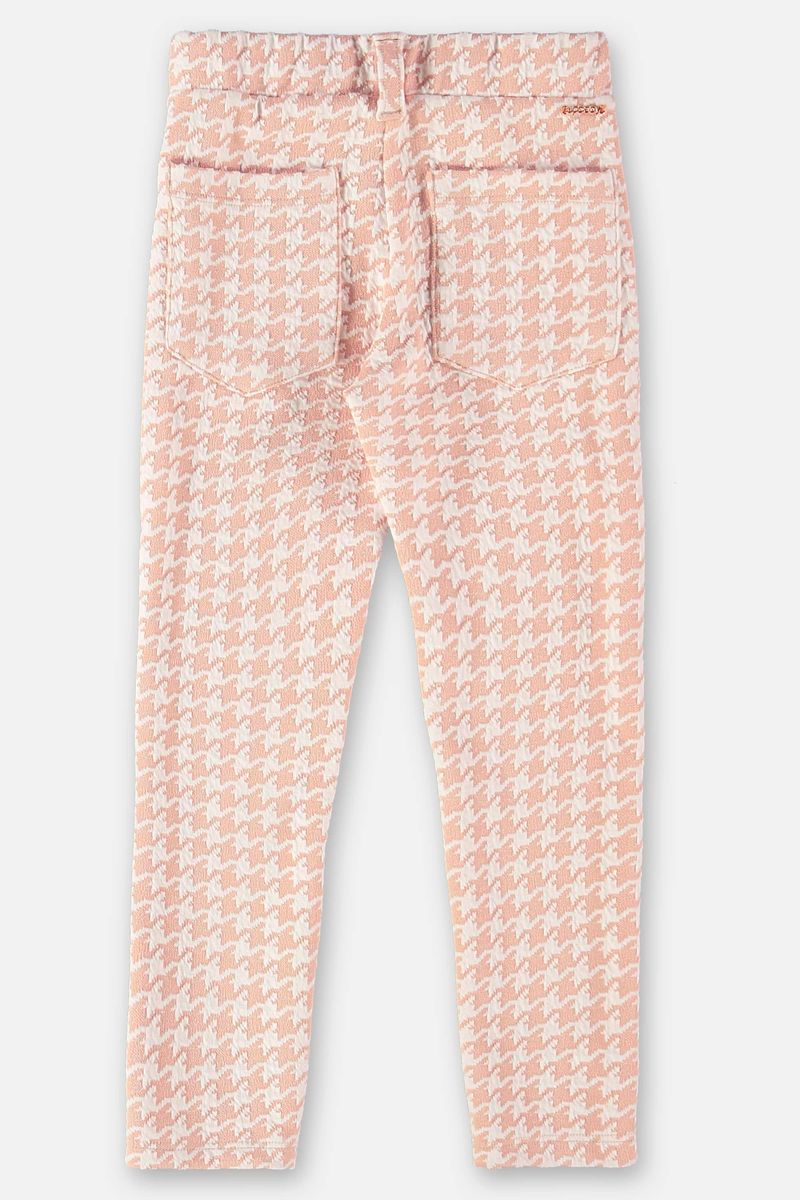 Calca-em-Malha-Jacquard-Xadrez-Infantil-Menina--Bege--Up-Baby