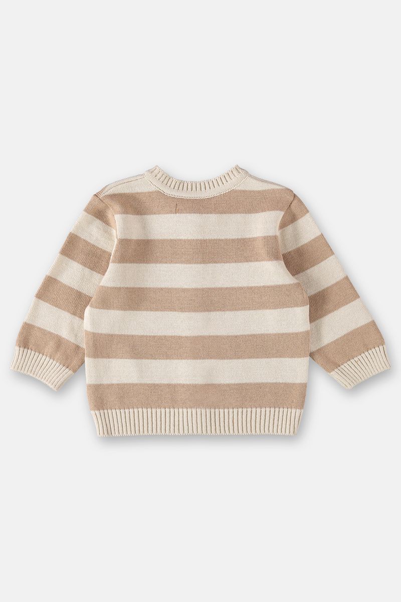 Cardigan-em-Trico-Unissex-para-Bebe--Marrom--Up-Baby
