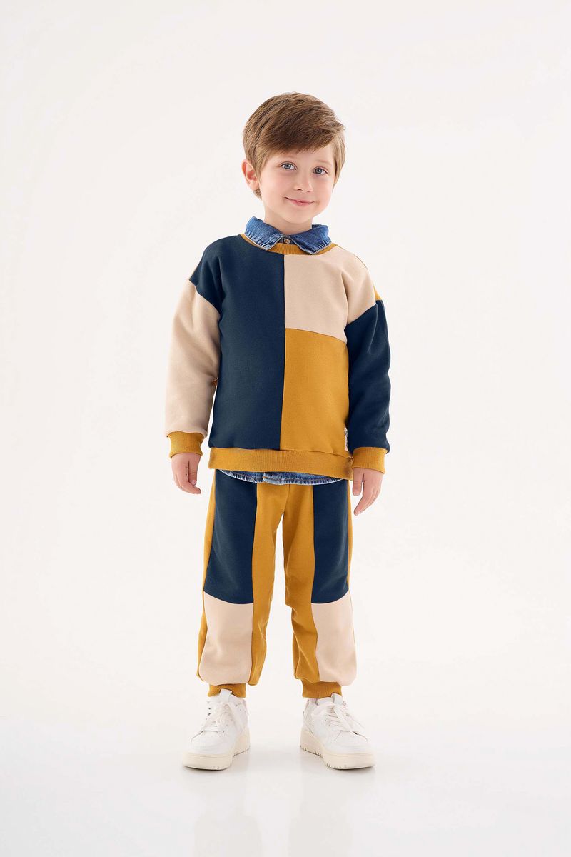 Conjunto-Blusao-e-Calca-Infantil-Menino--Amarelo--Up-Baby