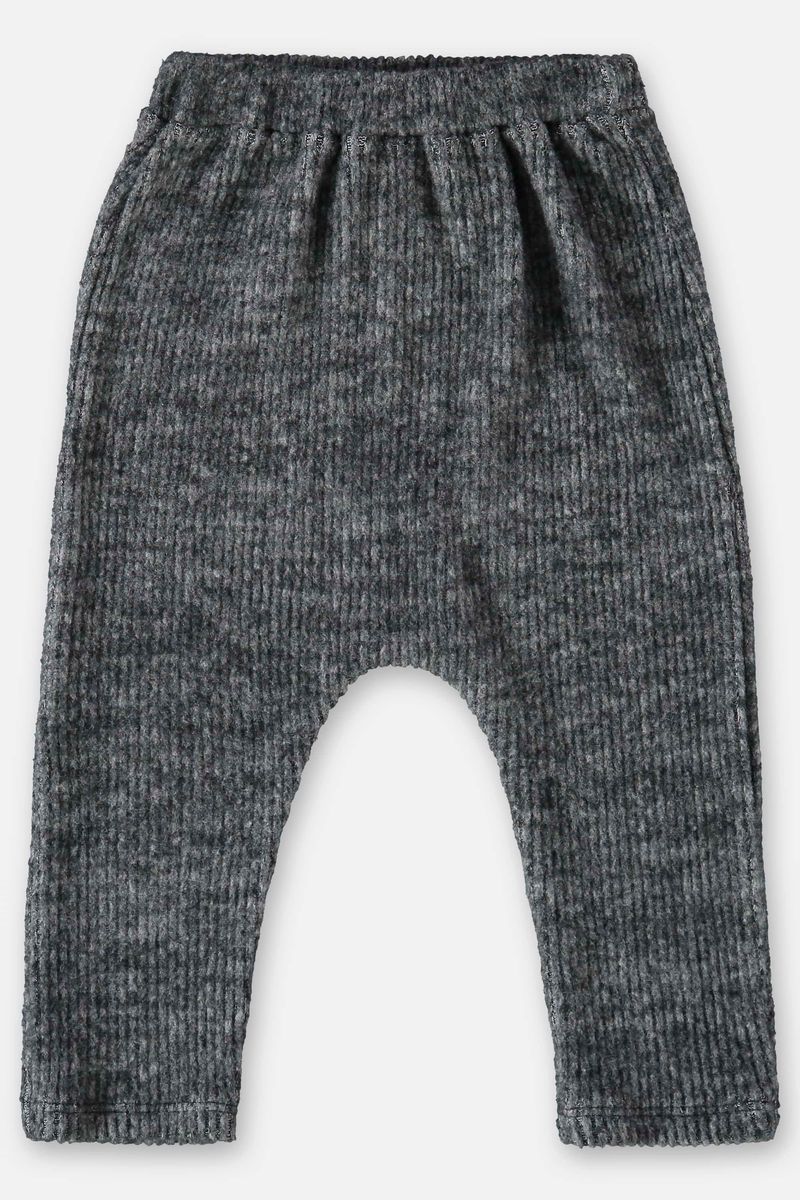 Calca-em-Malha-Canelada-para-Bebe-Menina--Preto--Up-Baby