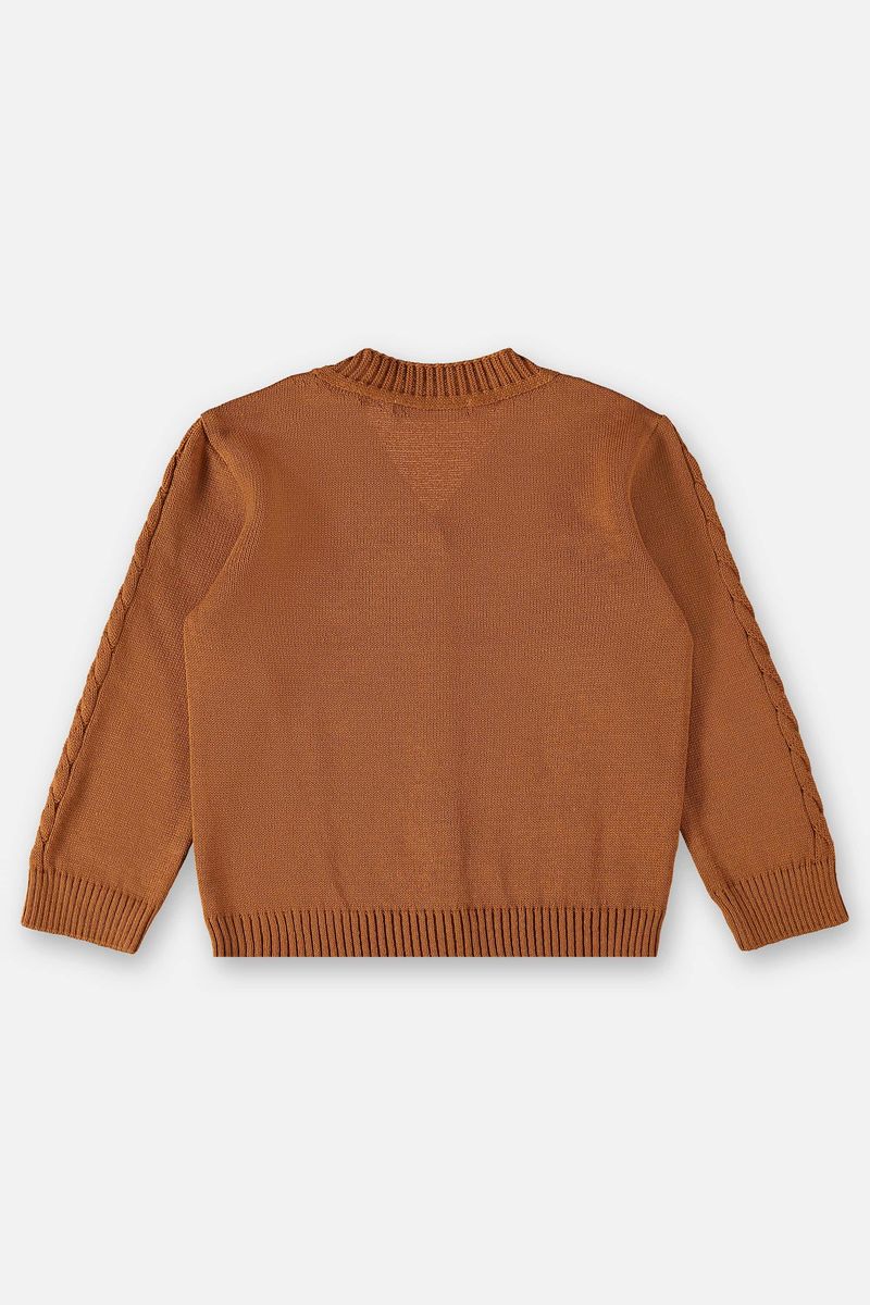 Cardigan-em-Trico-Infantil-Menino--Marrom--Up-Baby