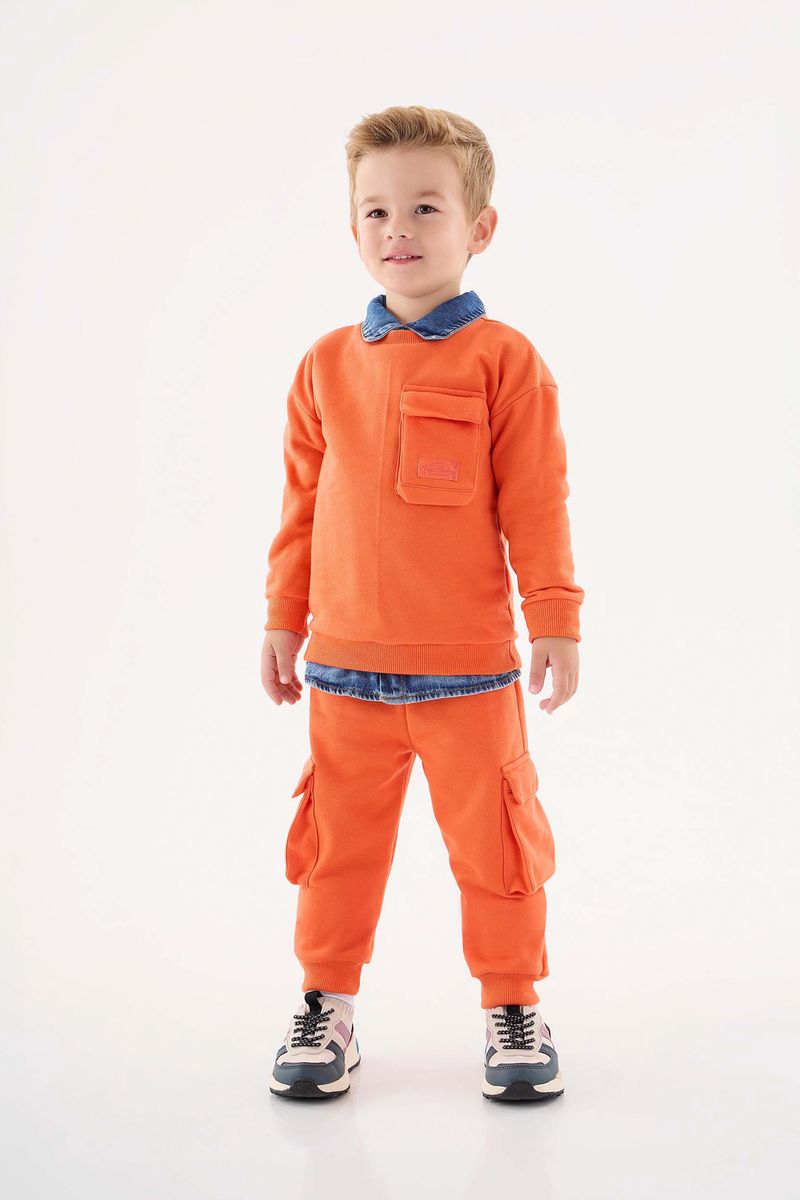 Conjunto-Blusao-e-Calca-em-Moletom-Infantil-Menino--Laranja--Up-Baby
