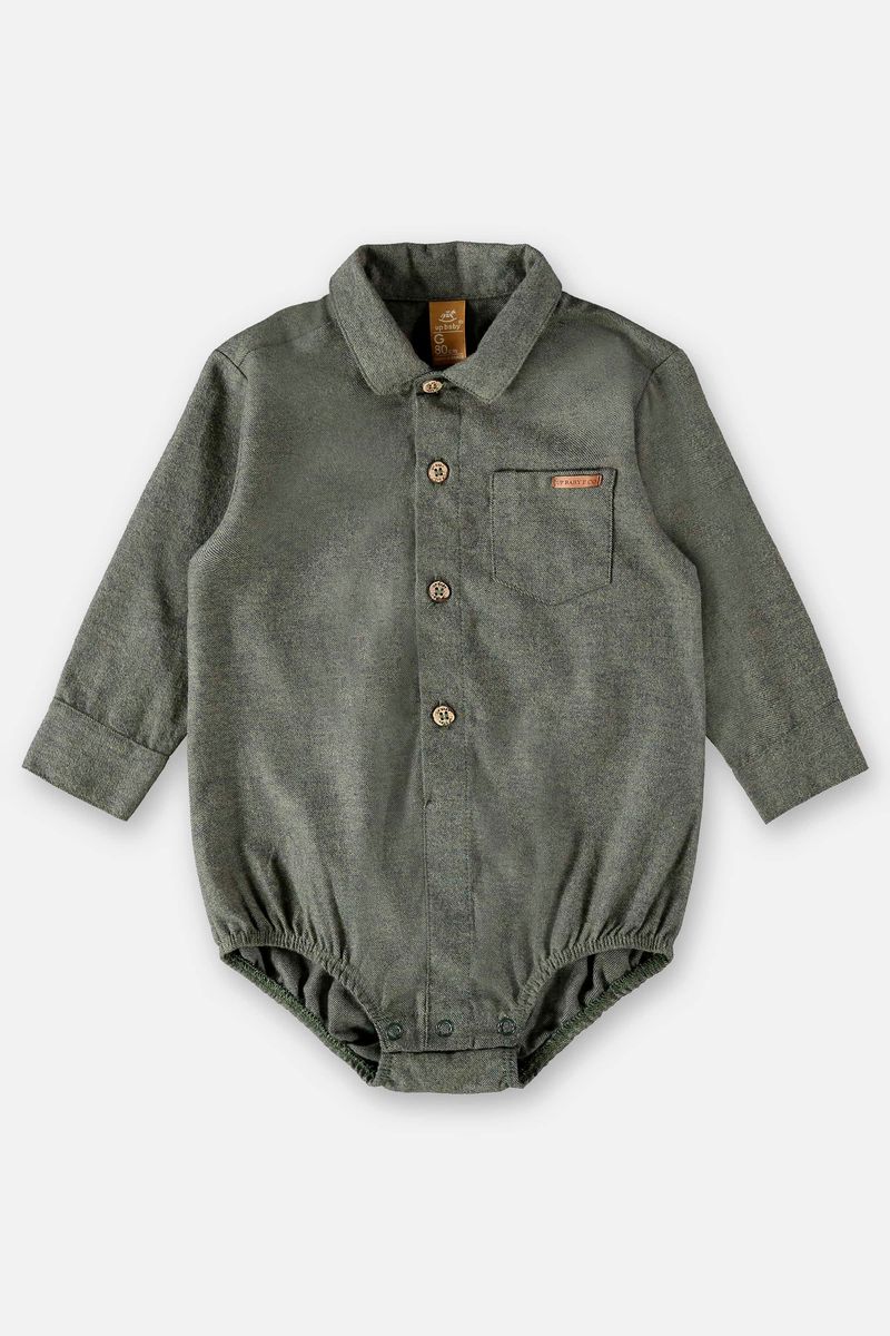 Body-Camisa-Manga-Longa-para-Bebe-Menino--Verde--Up-Baby